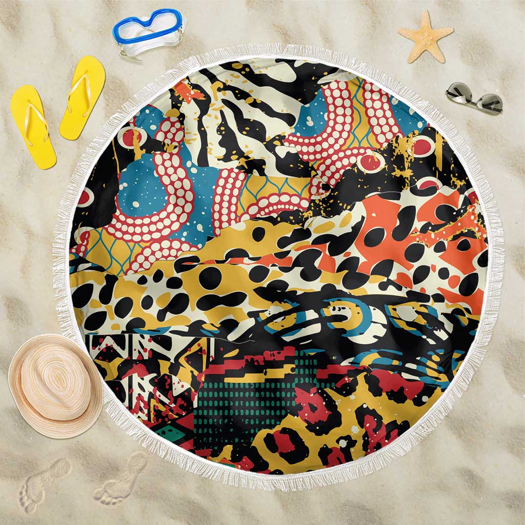 African Wildlife Beach Blanket Animal Pattern
