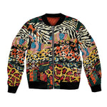 African Wildlife Bomber Jacket Animal Pattern
