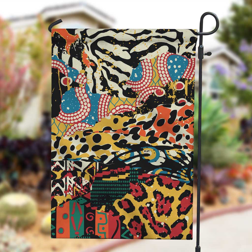African Wildlife Garden Flag Animal Pattern