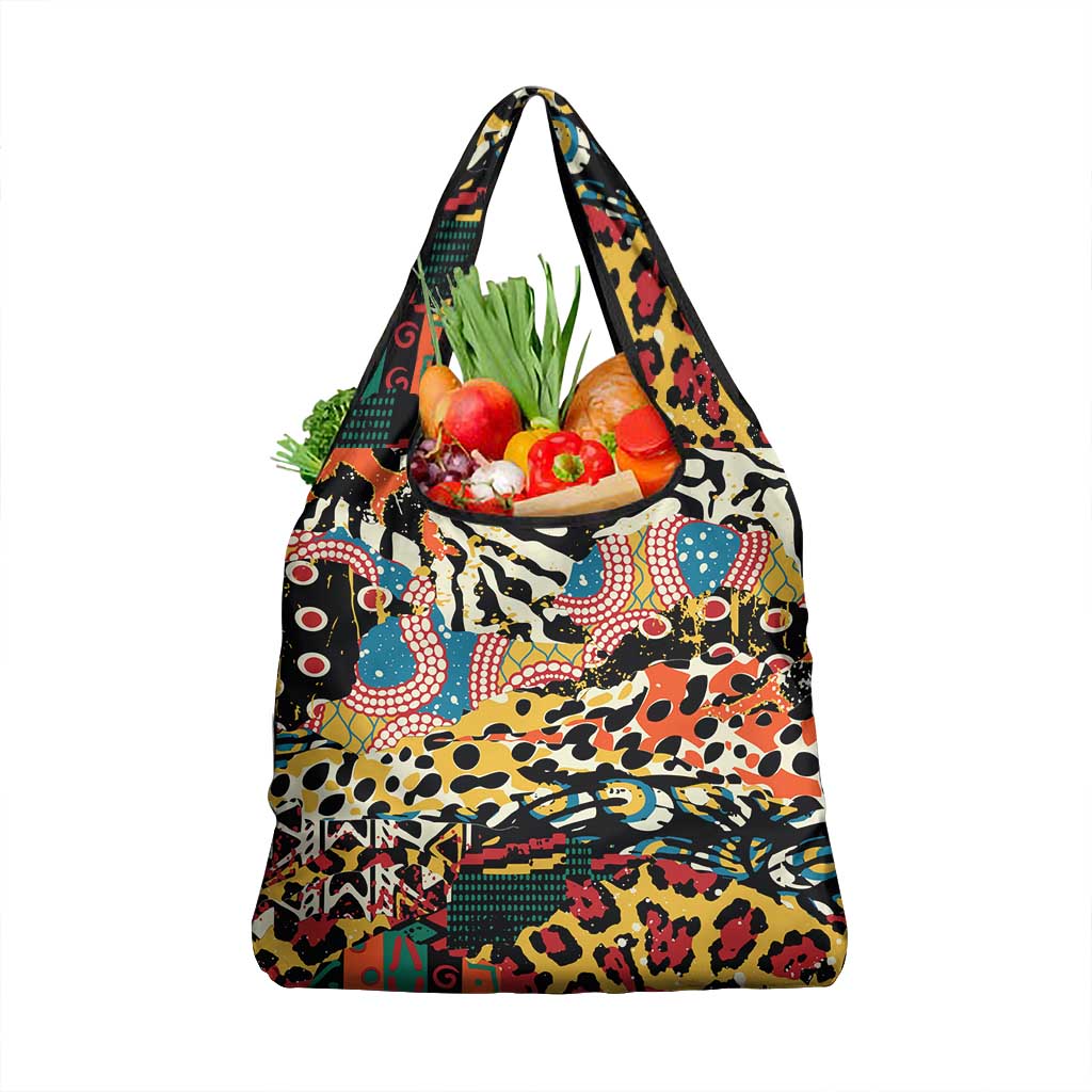 African Wildlife Grocery Bag Animal Pattern