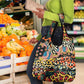 African Wildlife Grocery Bag Animal Pattern