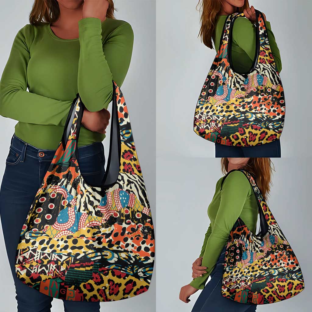 African Wildlife Grocery Bag Animal Pattern