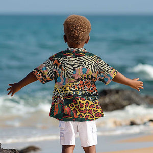 African Wildlife Kid Hawaiian Shirt Animal Pattern