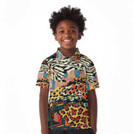 African Wildlife Kid Polo Shirt Animal Pattern