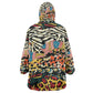 African Wildlife KId Wearable Blanket Hoodie Animal Pattern