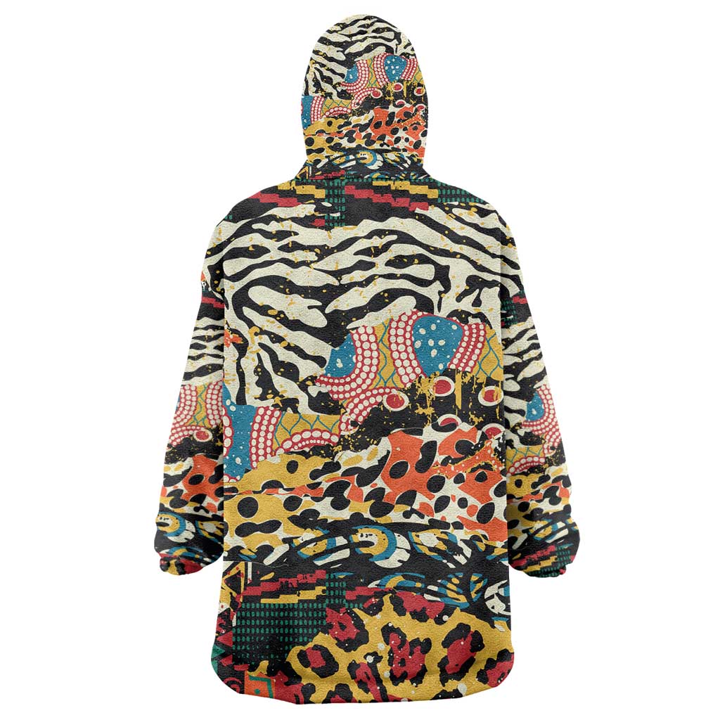 African Wildlife KId Wearable Blanket Hoodie Animal Pattern