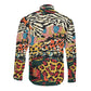 African Wildlife Long Sleeve Button Shirt Animal Pattern