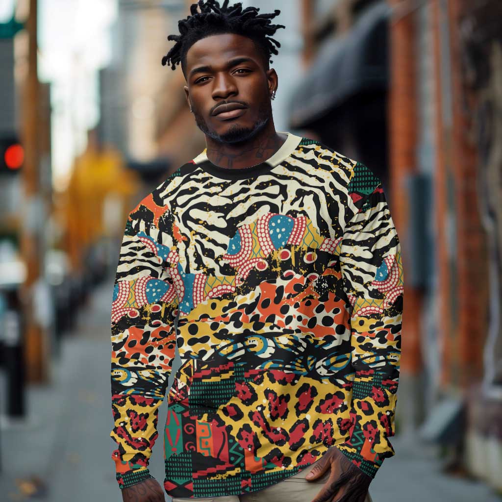 African Wildlife Long Sleeve Shirt Animal Pattern DT02