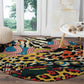 African Wildlife Round Carpet Animal Pattern