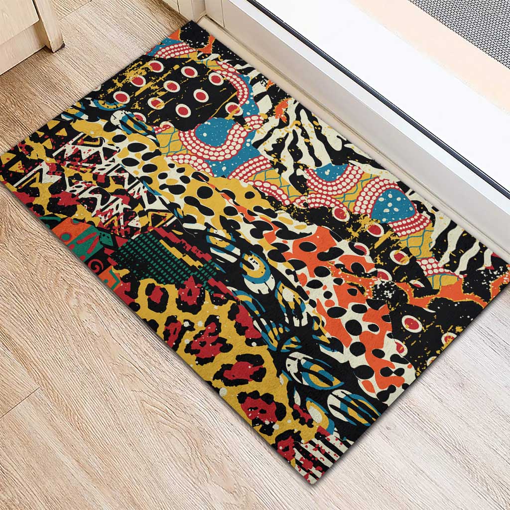 African Wildlife Rubber Doormat Animal Pattern