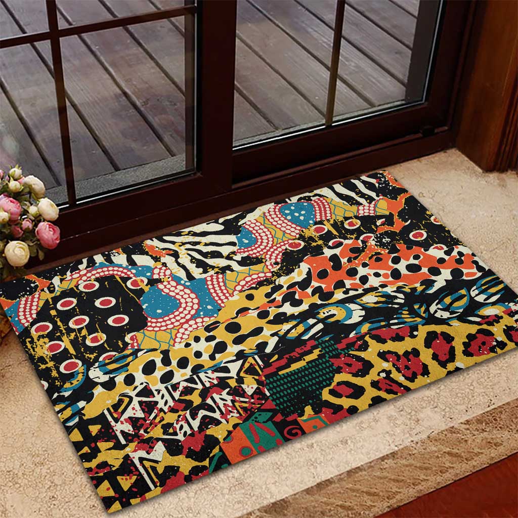 African Wildlife Rubber Doormat Animal Pattern