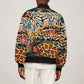 African Wildlife Sleeve Zip Bomber Jacket Animal Pattern