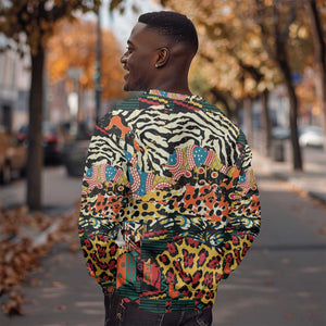 African Wildlife Sweatshirt Animal Pattern