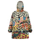 African Wildlife Wearable Blanket Hoodie Animal Pattern