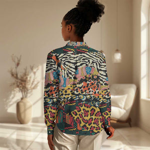African Wildlife Women Casual Shirt Animal Pattern DT02