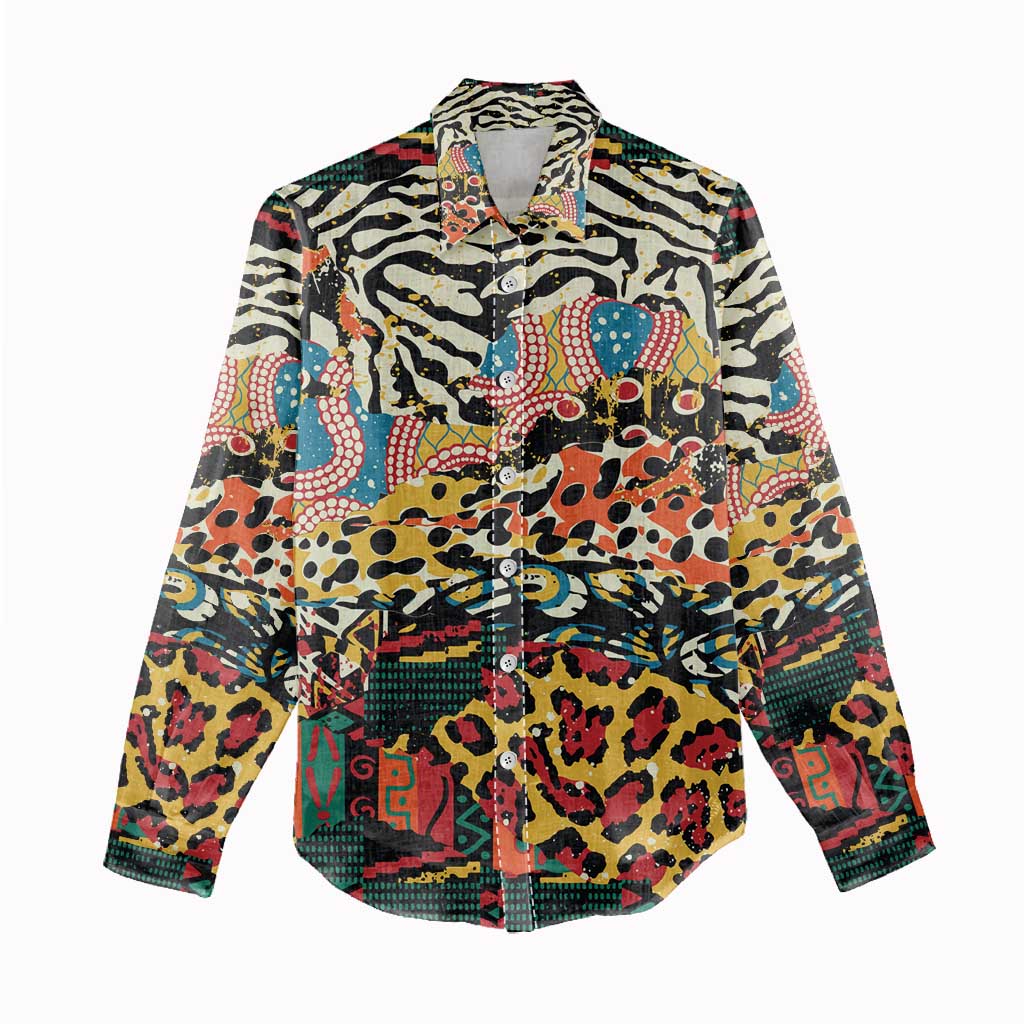 African Wildlife Women Casual Shirt Animal Pattern DT02