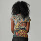 African Wildlife Women V-Neck T-Shirt Animal Pattern