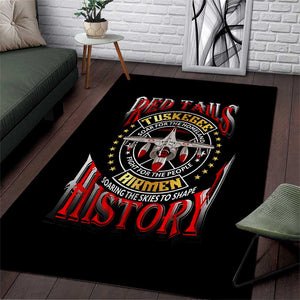 Red Tails Tuskegee Airmen Area Rug Black History Fighter Plane Patriotic Tribute - African Pride