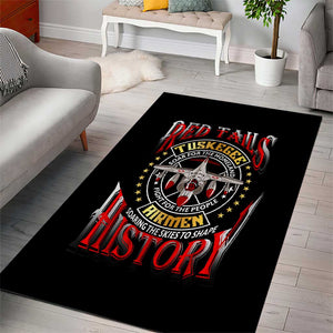 Red Tails Tuskegee Airmen Area Rug Black History Fighter Plane Patriotic Tribute - African Pride