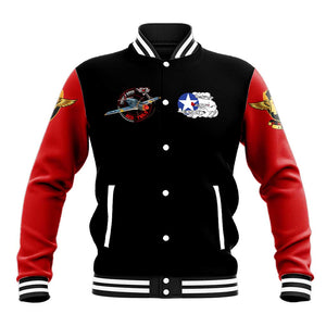 Red Tails Tuskegee Airmen Baseball Jacket Black History Fighter Plane Patriotic Tribute - African Pride