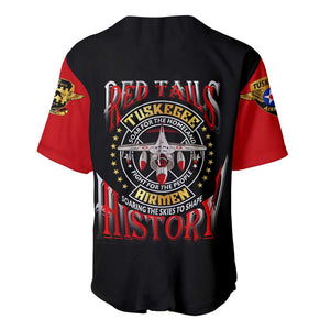 Red Tails Tuskegee Airmen Baseball Jersey Black History Fighter Plane Patriotic Tribute - African Pride