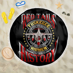 Red Tails Tuskegee Airmen Beach Blanket Black History Fighter Plane Patriotic Tribute - African Pride