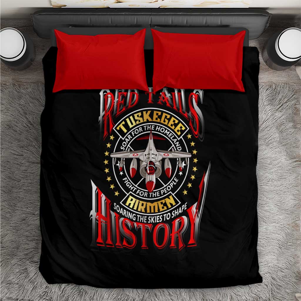 Red Tails Tuskegee Airmen Bedding Set Black History Fighter Plane Patriotic Tribute - African Pride