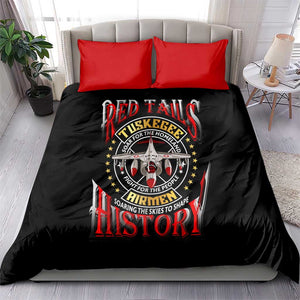 Red Tails Tuskegee Airmen Bedding Set Black History Fighter Plane Patriotic Tribute - African Pride