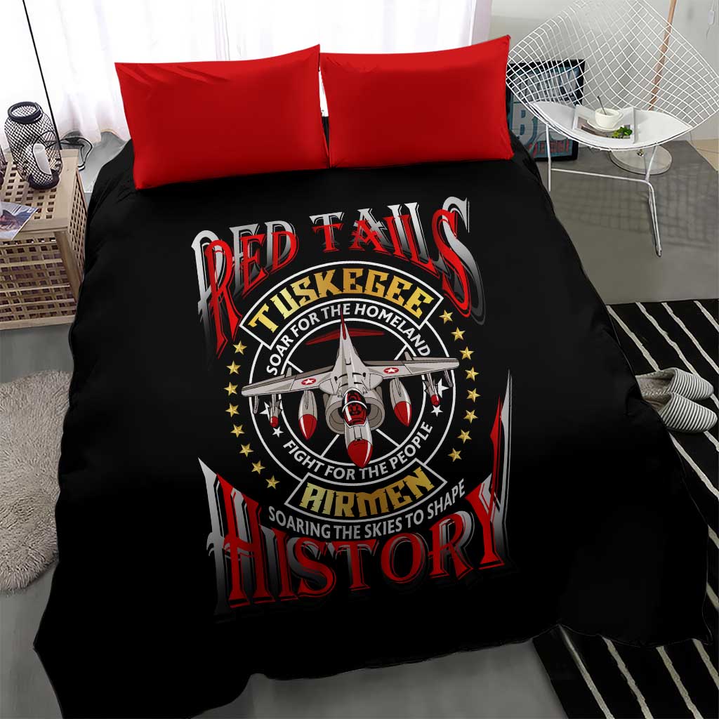 Red Tails Tuskegee Airmen Bedding Set Black History Fighter Plane Patriotic Tribute - African Pride