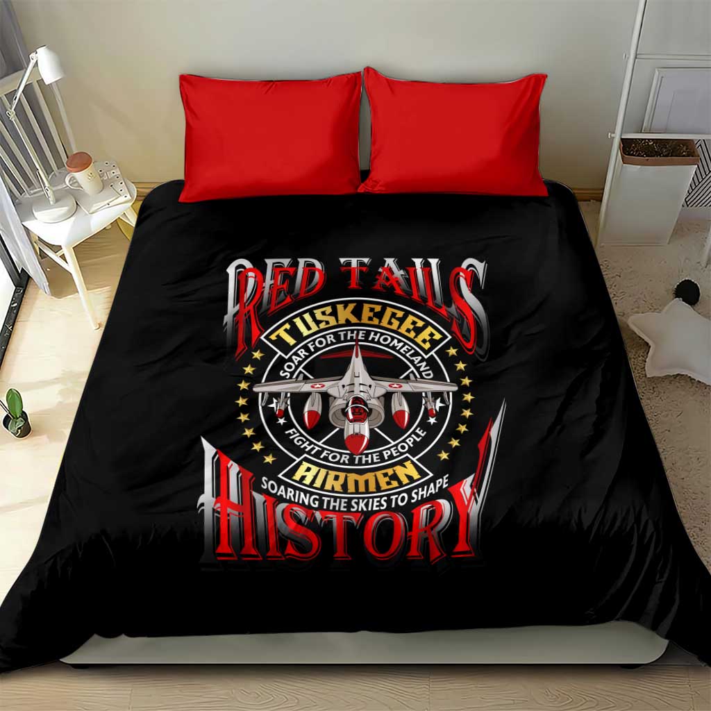 Red Tails Tuskegee Airmen Bedding Set Black History Fighter Plane Patriotic Tribute - African Pride