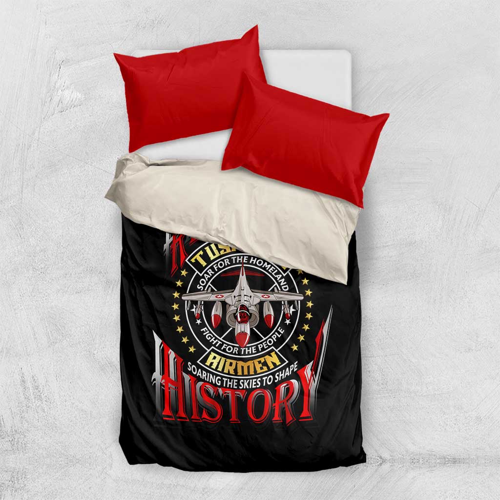 Red Tails Tuskegee Airmen Bedding Set Black History Fighter Plane Patriotic Tribute - African Pride