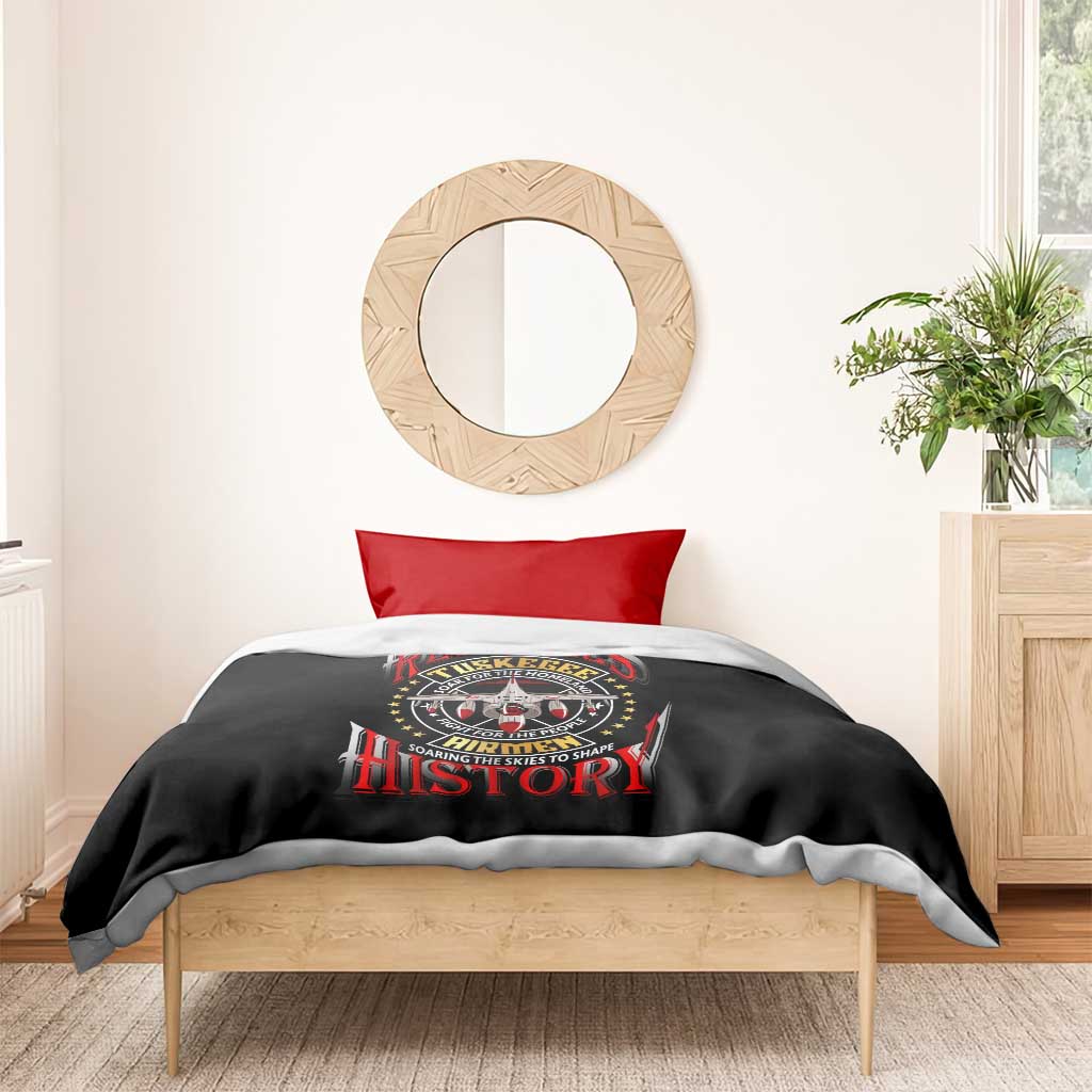 Red Tails Tuskegee Airmen Bedding Set Black History Fighter Plane Patriotic Tribute - African Pride
