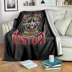 Red Tails Tuskegee Airmen Blanket Black History Fighter Plane Patriotic Tribute - African Pride