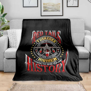 Red Tails Tuskegee Airmen Blanket Black History Fighter Plane Patriotic Tribute - African Pride