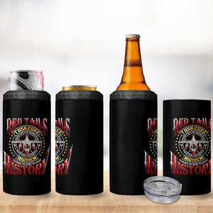 Red Tails Tuskegee Airmen 4 in 1 Can Cooler Tumbler Black History Fighter Plane Patriotic Tribute - African Pride