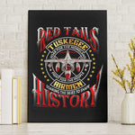 Red Tails Tuskegee Airmen Canvas Wall Art Black History Fighter Plane Patriotic Tribute - African Pride