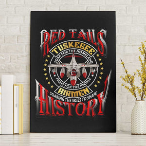 Red Tails Tuskegee Airmen Canvas Wall Art Black History Fighter Plane Patriotic Tribute - African Pride