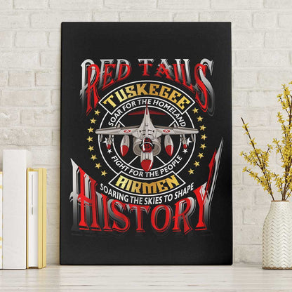 Red Tails Tuskegee Airmen Canvas Wall Art Black History Fighter Plane Patriotic Tribute - African Pride