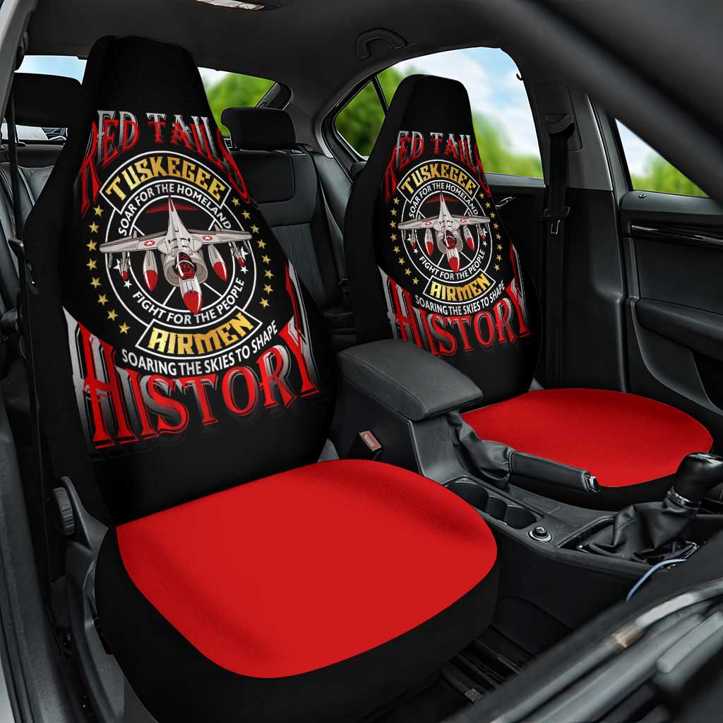 Red Tails Tuskegee Airmen Car Seat Cover Black History Fighter Plane Patriotic Tribute - African Pride