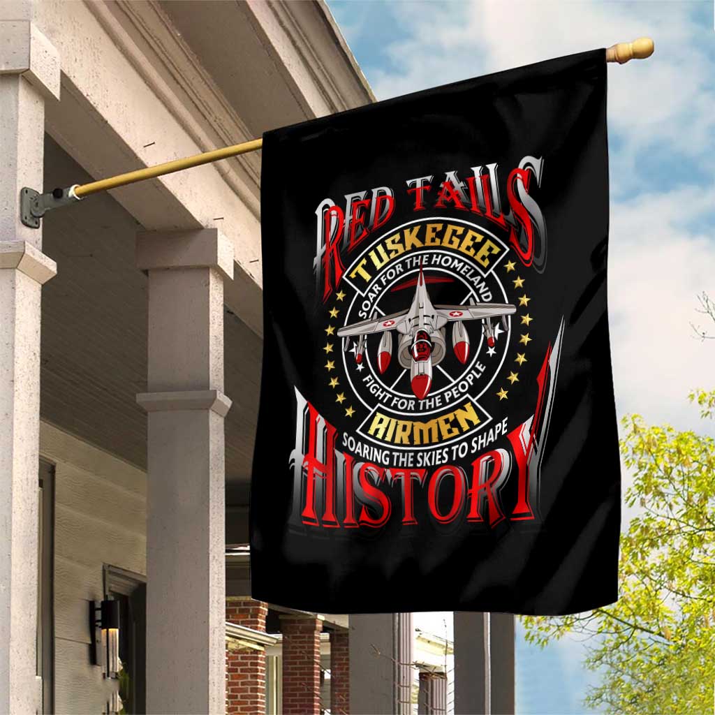 Red Tails Tuskegee Airmen Garden Flag Black History Fighter Plane Patriotic Tribute - African Pride