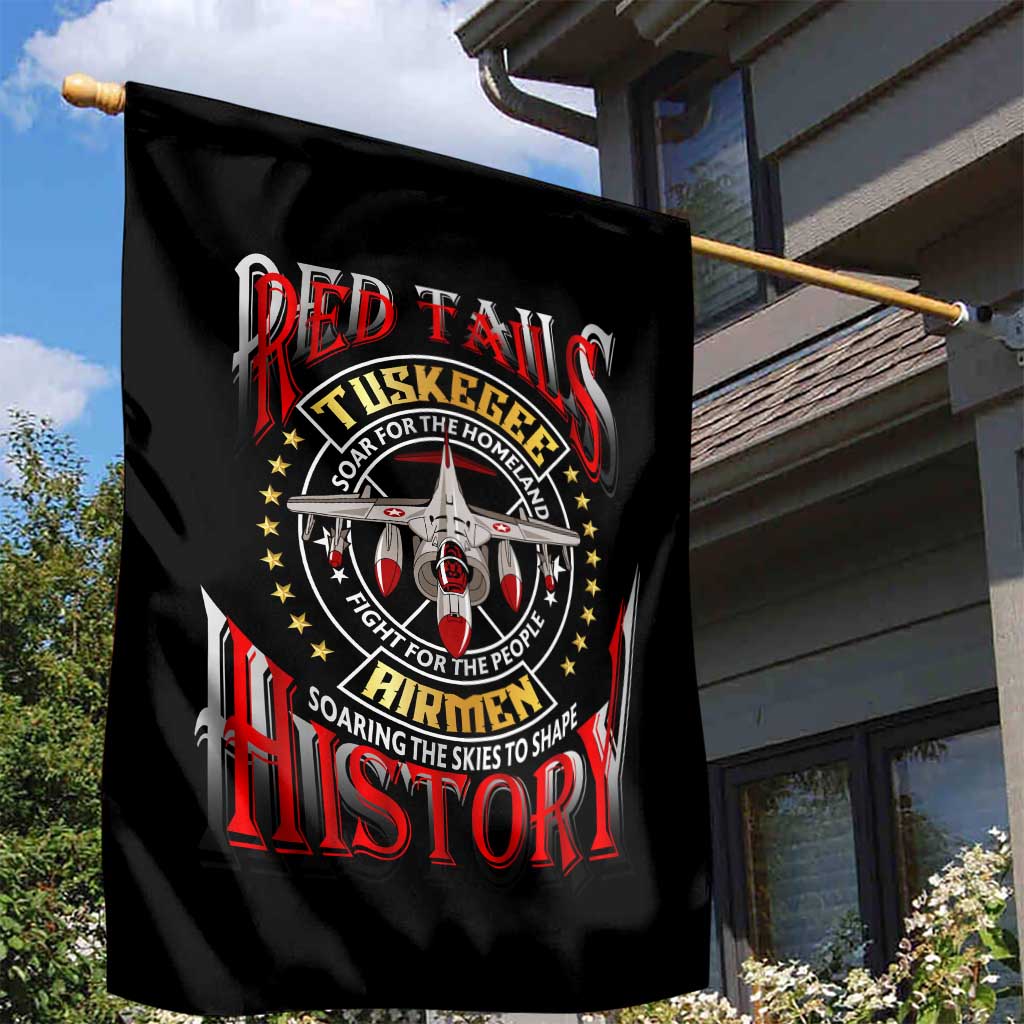 Red Tails Tuskegee Airmen Garden Flag Black History Fighter Plane Patriotic Tribute - African Pride