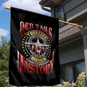Red Tails Tuskegee Airmen Garden Flag Black History Fighter Plane Patriotic Tribute - African Pride