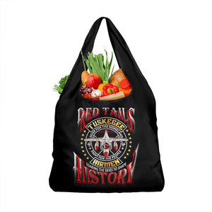 Red Tails Tuskegee Airmen Grocery Bag Black History Fighter Plane Patriotic Tribute - African Pride