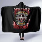 Red Tails Tuskegee Airmen Hooded Blanket Black History Fighter Plane Patriotic Tribute - African Pride