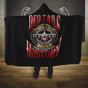 Red Tails Tuskegee Airmen Hooded Blanket Black History Fighter Plane Patriotic Tribute - African Pride