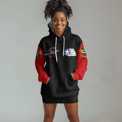 Red Tails Tuskegee Airmen Hoodie Dress Black History Fighter Plane Patriotic Tribute - African Pride
