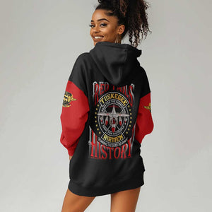 Red Tails Tuskegee Airmen Hoodie Dress Black History Fighter Plane Patriotic Tribute - African Pride