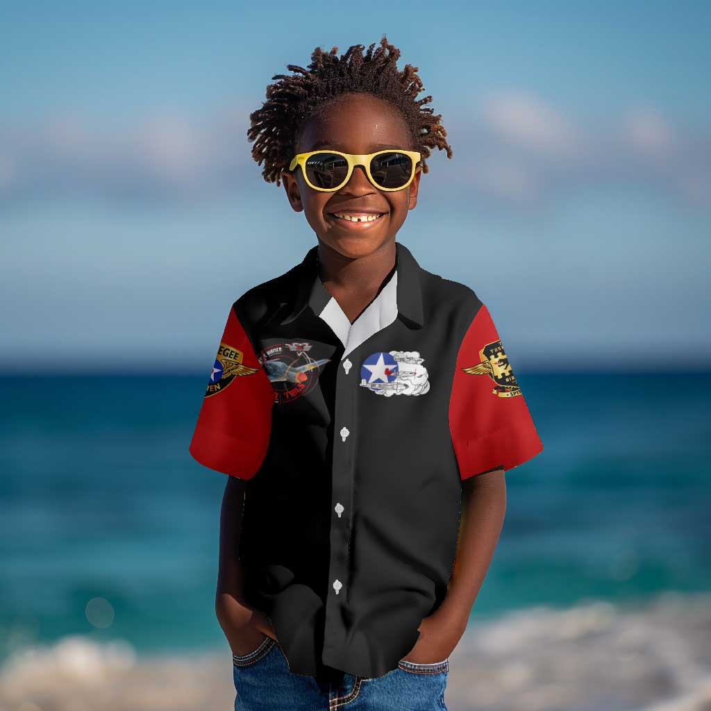 Red Tails Tuskegee Airmen Kid Hawaiian Shirt Black History Fighter Plane Patriotic Tribute - African Pride