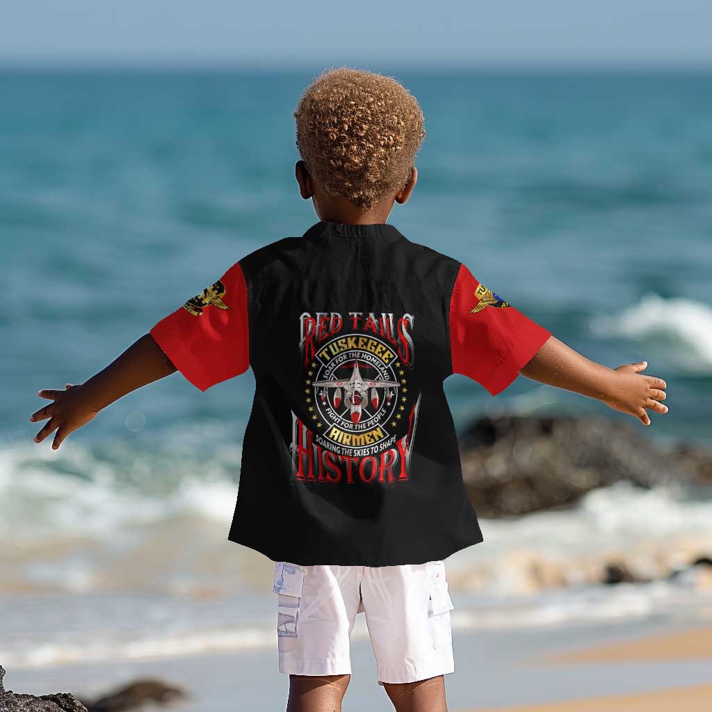 Red Tails Tuskegee Airmen Kid Hawaiian Shirt Black History Fighter Plane Patriotic Tribute - African Pride