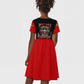 Red Tails Tuskegee Airmen Kid Short Sleeve Dress Black History Fighter Plane Patriotic Tribute - African Pride